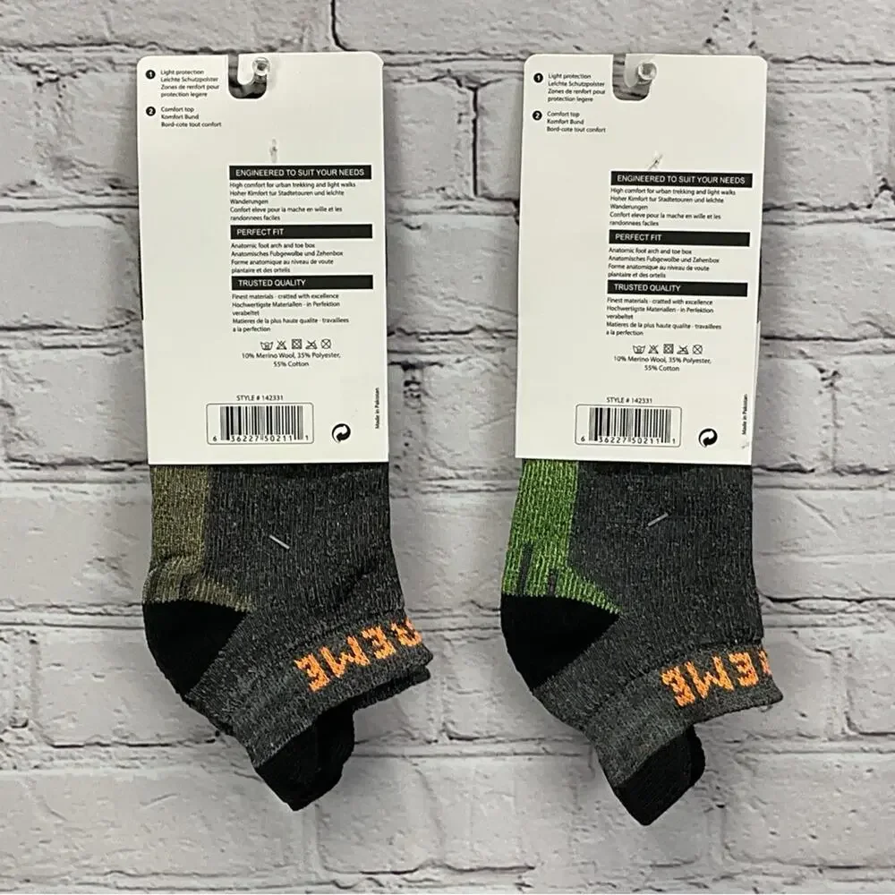 Xtreme Wool Blend Socks Men's Size 10-13 Multicolor Low Rise Trekking Hiking NWT